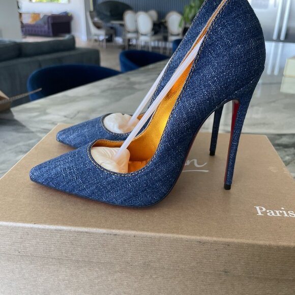 CHRISTIAN LOUBOUTIN Denim 36 heels - Picture 2 of 7